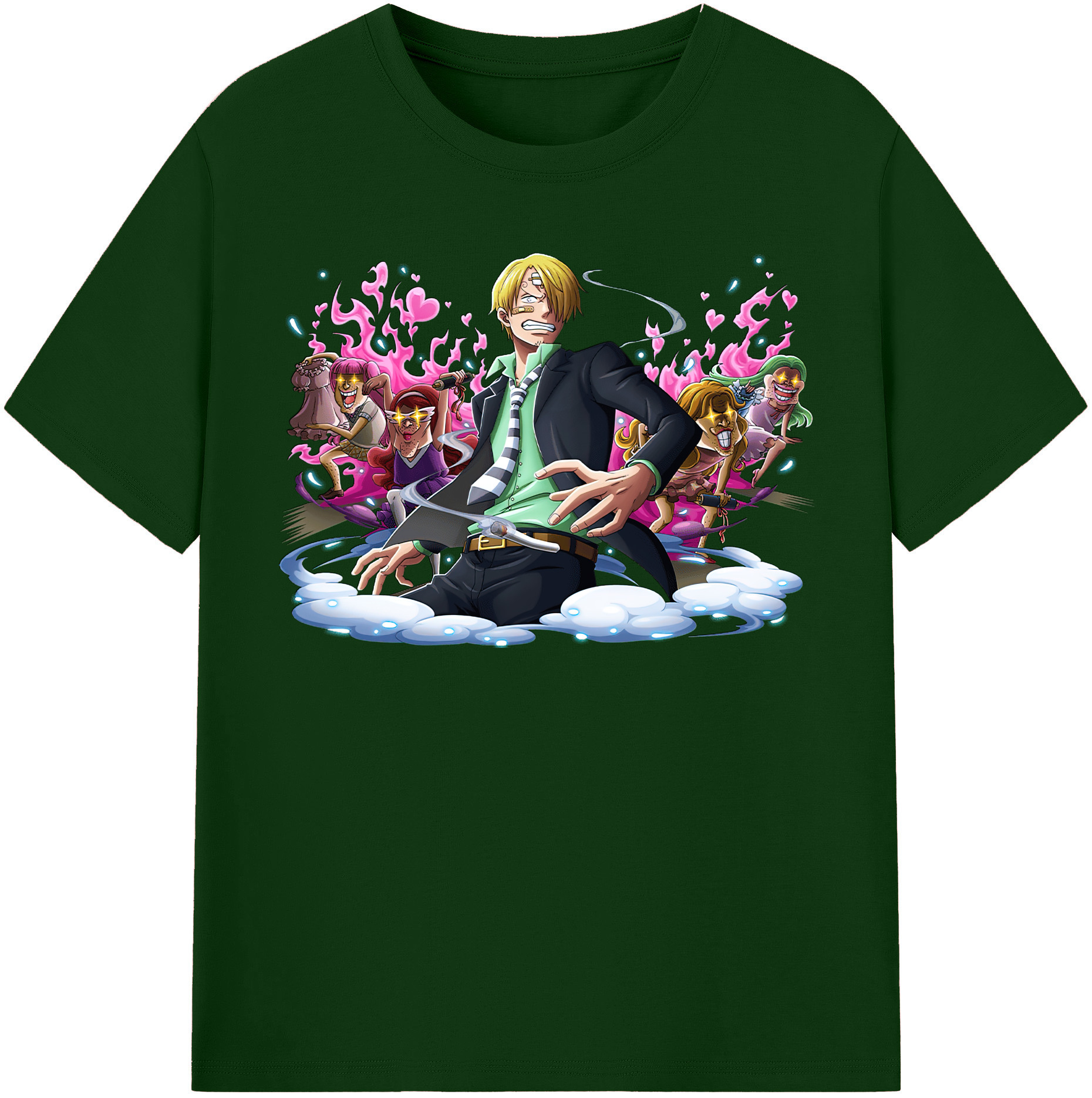ワンピース サンジ ONE PIECE Sanji 綿100％半袖Tシャツ（フロントプリント）